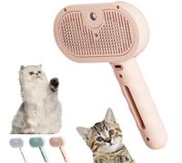 For Renu Dog Brush, 3-In-1 Self-Cleaning Grooming Brushes, Freshfur Shower Brush +bathing Solution for Dogs Cats, One-Button Hair Removal, Tangle-Free (Pink)