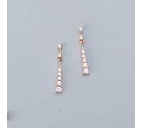 for S925 Earrings Women Korean Literary Trapezoidal Line Diamond Fashion Womenrose