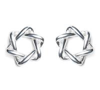 for S925 Men and Women Six-Pointed Earrings Couple Star Gift EarringsBig 7.2mm
