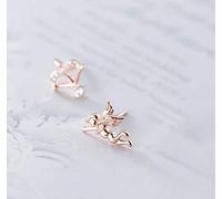 for S925 Women Cupid Angel Diamond Bow and Arrow Earrings Rose
