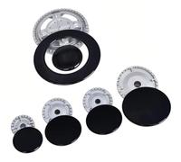 For SABAF Cookers Metal Gas Stove Cap Kit Zinc Alloy Burner Crown Flame Cover Replacement Set with 6 Burners and 5 Flame Diffusers in Multiple Sizes(Flat)