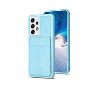 (For Samsung Galaxy A13 4G/5G, Blue) BF28 Frosted Card Bag Phone Case with Holder
