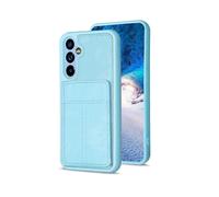 (For Samsung Galaxy A34 5G, Blue) BF28 Frosted Card Bag Phone Case with Holder