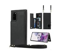 For Samsung Galaxy S20 Cross-body Square Double Buckle Flip Card Bag TPU+PU Case with Card Slots & Wallet & Photo & Strap