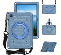 For Samsung Galaxy Tab A11 8.7 Inch 2025 (Model: SM-X130/X133/X135) Case for Kids,Teens with Strap Handle and Rotating Stand Lightweight Shockproof Kids Friendly Cover with Shoulder Strap(Blue 1)