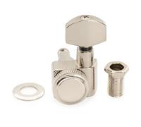 For sintonizador de cabezal de máquina de bloqueo completamente sellado de 2 pines con relación 18:1, llave de clavija de afinación con botón hexagonal for guitarra Fen-der(1 Pc L Nickel)