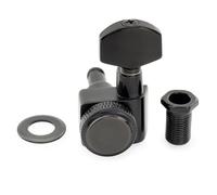For sintonizador de cabezal de máquina de bloqueo completamente sellado de 2 pines con relación 18:1, llave de clavija de afinación con botón hexagonal for guitarra Fen-der(1 Pc L Black)