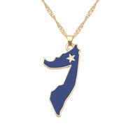 For Somalia Stainless Steel Map Pendant Necklaces Map Jewelry Gold Color Items for Bridal Women Man Party Gifts Earrings Sets Round Ball Jewelry