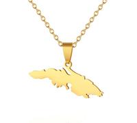 For St. Thomas Stainless Steel Map Pendant Necklaces Jewelry Gold Color Items for Bridal Women Man Party Gifts Earrings Sets Jewelry