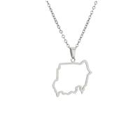 For Sudan Stainless Steel Map Pendant Necklaces Jewelry Gold Color Items for Bridal Women Man Party Gifts Earrings Sets Jewelry (Model 6)