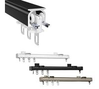 For Tende - Riel de cortina de aluminio negro - 50 cm a 600 cm - Montaje en techo o pared - Aleación de metal para una fácil instalación