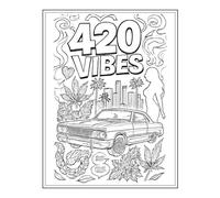 For The Boys 420 Vibes Adult Coloring Book Inspired By The Streets: Marijuana, Smoke, PDF [DOWNLOADABLE]