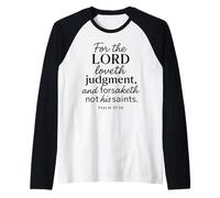 For The Lord Loveth Judgment Salmo 37:28 Escritura Bíblica Dios Camiseta Manga Raglan