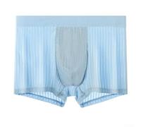 For the Modern Man - Calzoncillos tipo bóxer de seda de hielo para hombre, elegantes y simples (XL azul)