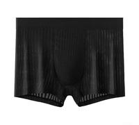 For the Modern Man - Calzoncillos tipo bóxer de seda de hielo para hombre, elegantes y simples (XL negro)