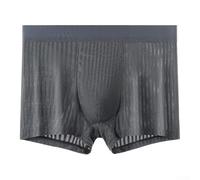 For the Modern Man - Calzoncillos tipo bóxer de seda de hielo para hombre, elegantes y simples (XXL gris oscuro)