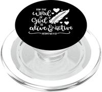 For The Word of God Is Alive and Active Versículo de la Biblia PopSockets PopGrip para MagSafe