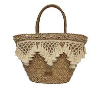 For Time Capazo de playa Bolsa de Playa para Mujer Tote de Rafia Verano Bolso Grande con Asa para Playa Bolso de mano Bolso de hombro Capazo mujer Bolso de Playa de mujer Bolso de verano Suna Natural