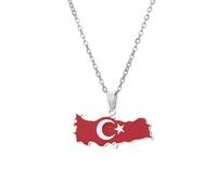For Turkey Stainless Steel Map Pendant Necklaces Jewelry Gold Color Items for Bridal Women Man Party Gifts Earrings Sets Jewelry (Model 2)