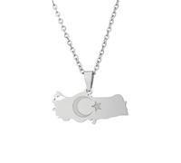 For Turkey Stainless Steel Map Pendant Necklaces Jewelry Gold Color Items for Bridal Women Man Party Gifts Earrings Sets Jewelry (Model 6)