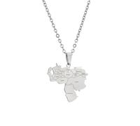 For Venezuela Stainless Steel Map Pendant Necklaces Map Jewelry Gold Color Items for Bridal Women Man Party Gifts Earrings Sets Round Ball Jewelry (Model 6)