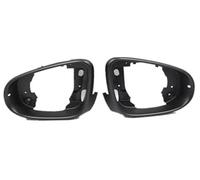 For VW for Golf 6 MK6 for Touran for Bora 2009-2015 Car Rearview Mirror Cap, Side Mirror Housing Frame Cover Glass Holder Exterior Mirror Support Frame(BLACK Left and Right)