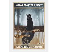 For What Matters Most is How You See Yourself - Letrero de metal retro de metal para decoración de pared de café y hogar, 8 x 12 pulgadas