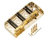For Wilk-inson WTBS 54mm(2-1/8 pulgadas) puente corto latón compensado 3 silletas for guitarra eléctrica estilo Tele o Vintage(Gold)