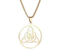 For Witch's Irish Knot Map Flag Pendant Necklace,World Map Ethnic Flag Symbol Necklace for Men Women,Stainless Steel Clavicle Chain,Patriotic Charm Jewelry,Adjustable Chain Accessories Gift (A)