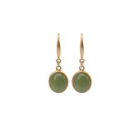 for Women, Chinese Eardrop Earrings S Plated Nephrite White Sapphire Jade Personality Oval Temperament Female EarringsGreen