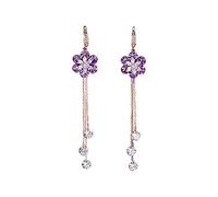 for Women, Earrings Needle with Long Tassels On Both Ends of The Female Flower