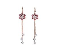 for Women, Earrings Needle with Long Tassels On Both Ends of The Female Flower