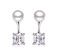 for Women, Female Post-Hanging Earrings, Temperament Zircon Ear Jewelry, Pearl,