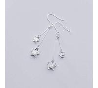 for Women, S925 Earrings Female Korean Fashion Cute Five-Pointed Star Diamond Soft Rose