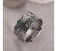 For Women, S925 Ethnic Retro Female Models Wide Version Inside Engraved Heart Chinese Clothing Accessories Jewe