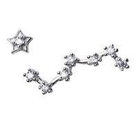 for Women, S925 Female Earrings Sweet Han Set with Diamonds Big Ladle Five-Pointed Star Rose