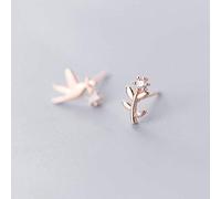for Women, S925 Female Korean Literature and Art Flower Bird Earrings Personality Simplerose