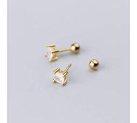 for Women, S925 Female Korean Personality Fashion Single Diamond Four-Claw Earrings FemaleOne Pair