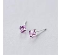 for Women, S925 Female Korean Sweet Square Earrings Fashion Sugar Cube Femalepink