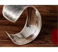 For Women, S925 Jewelry Brushed Fashion Personality Wide Version Atmospheric Female Retro Adjustable Chinese Clothing Accessories Jewelry