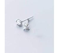 for Women, S925 Korean Art Hollow Single Diamond Flower Earrings Temperament Female