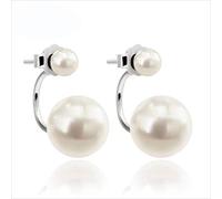 for Women, S925 Shell Synthetic Pearl Double Earrings Jewelry Pink