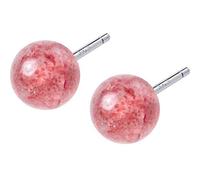 for Women, S925 Strawberry Crystal Small Earrings Female Sweet Temperament Korean Personality Dark Needle