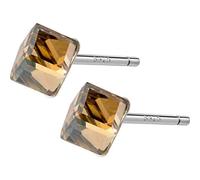 for Women, S925 Tremella Nail Art Woman Korean Faceted Champagne Cube Sweet Sugar Geometric Earrings One Pair
