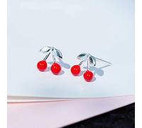 for Women, Stud Cute Small Fresh Cherries Epoxy Earrings Female Girl Jewelry,