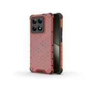 (For Xiaomi 14T 5G Global, Red) Honeycomb Shockproof Phone Case
