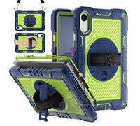 For Xiaomi Redmi Pad 2 11 Inch Released 2025 Heavy Duty Rugged Case, Shockproof Protective Cases with Hand Strap Shoulder Strap Stable Kickstand Silicone Shell Tablet Case(Yellow Green)