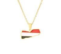 For Yemen Stainless Steel Map Pendant Necklaces Map Jewelry Gold Color Items for Bridal Women Man Party Gifts Earrings Sets Round Ball Jewelry (Model 1)