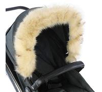 For-Your-Little-One aFHACWB-B166 - Pram Fur Hood Trim Compatible On Bumbleride, Color Beige