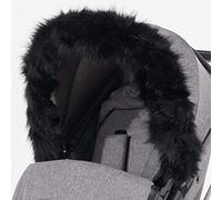 For-Your-Little-One aFHACWB-B97 - Pram Fur Hood Trim Compatible On Babywelt, Color Black